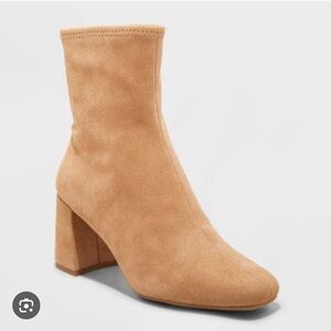 A New Day Target Pippa Stretch Ankle Boot in Suede Taupe